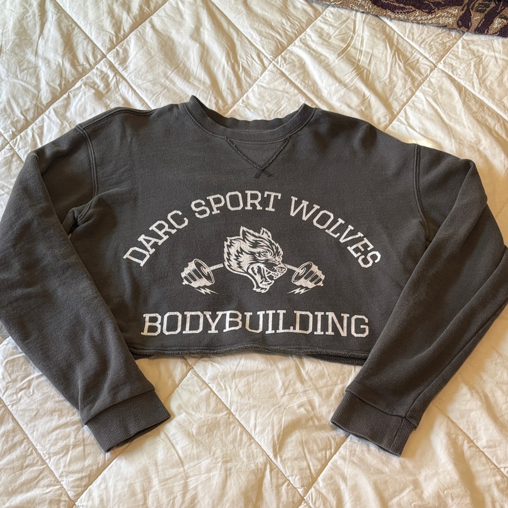 Darc Sport Wolves Charcoal Cropped Sweater